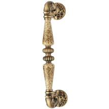 Casa Padrino Barock TÃ¼rgriff Set Messing Patiniert 4,6 x H. 27,4 cm - Barockstil TÃ¼rgriff Set mit Edel Porzellan