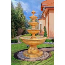 Casa Padrino Barock Springbrunnen Ã 160 x H. 250 cm - Verschiedene Farben - 4-Stufiger Gartenbrunnen im Barockstil
