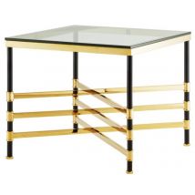 Casa Padrino Wohnzimmer Beistelltisch Gold / Schwarz 65 x 65 x H. 55 cm - Luxus WohnzimmermÃ¶bel