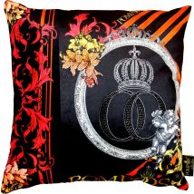 Harald GlÃ¶Ã¶ckler Designer Deko Kissen PompÃ¶Ã¶s by Casa Padrino mit Glitzersteinen Red / Black - Art Collection -