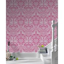 Graham & Brown Barock Tapete Desire 50-024 Pink / Silber