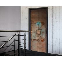 Tür 2.0 XXL Wallpaper für Türen 20010 Tresor - selbstklebend- Blickfang für Ihr zu Hause - Tür Aufkleber Tapete Fototapete FotoTür 2.0 XXL Vintage Antik Stil Retro Wallpaper Fototapete