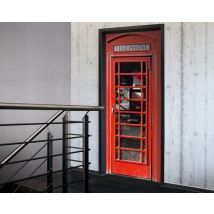 Tür 2.0 XXL Wallpaper für Türen 20019 Telephone Telefon - selbstklebend- Blickfang für Ihr zu Hause - Tür Aufkleber Tapete Fototapete FotoTür 2.0 XXL Vintage Antik Stil Retro Wallpaper Fototapete