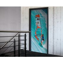 Tür 2.0 XXL Wallpaper für Türen 20026 Surfer - selbstklebend- Blickfang für Ihr zu Hause - Tür Aufkleber Tapete Fototapete FotoTür 2.0 XXL Vintage Antik Stil Retro Wallpaper Fototapete