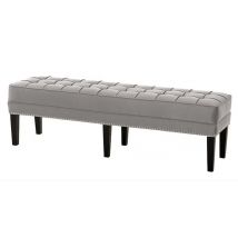 Casa Padrino Luxus Sitzhocker Chesterfield Leeds Grau Hocker - MÃ¶bel Schlafzimmer Wohnzimmer - Luxus Kollektion