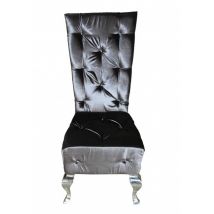 Casa Padrino Barock Esszimmer Stuhl Grau / Silber - Designer Stuhl - Luxus QualitÃ¤t - Hochlehner Hochlehnstuhl GH