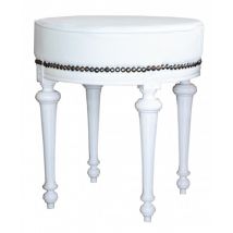 Casa Padrino Barock Sitzhocker / Rundhocker WeiÃ / WeiÃ