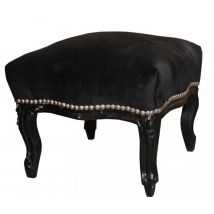 Casa Padrino Barock FuÃhocker Medium Schwarz / Schwarz - Antik Stil Möbel - Hocker
