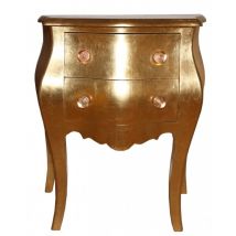 Casa Padrino Barock Kommode mit 2 Schubladen Gold Antik-Look H 76 cm, B 62 cm - Nachttisch Konsole