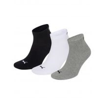 Puma Unisex Herren Damen Quarter Socken PLAIN - 3er Pack