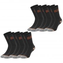 Black+Decker Herren Damen Unisex Sport Socken Essential Crew Baumwolle Black Grey Melange - 6er 9er 12er Pack