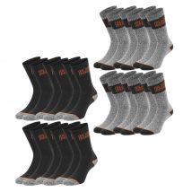 Black+Decker Herren Damen Unisex Sport Socken Essential Crew Baumwolle Black Grey Melange - 6er 9er 12er Pack