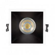 Aro Downlight Cuadrado Bajo UGR para Bombilla LED GU10 Corte 85x85 mm Negro
