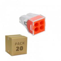Pack 20 Conectores Rápido 4 Entradas 0.75-2.5 mm² 0.75-2.5mm²