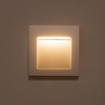 Baliza Exterior LED 4W Empotrable Pared Cuadrado Blanco Leif
