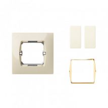 Kit Interruptor Simple Estrecho Doble SIMON 27 Dorado