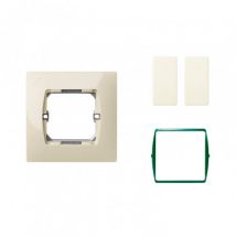 Kit Interruptor Simple Conmutado Estrecho Doble SIMON 27 Verde