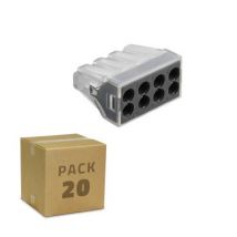 Pack 20 Conectores Rápidos 8 Entradas 0.75-2.5 mm² Cinza