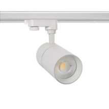 Foco LED New Mallet Branco 20W Regulável No Flicker para Carril Trifásico (UGR 15) 5000K - 5500K