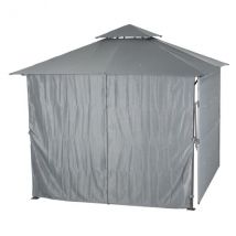 4er Set Seitenteile & 2er Set Vordächer für Pavillon Amalya (3 x 3 m) - Schiefergrau