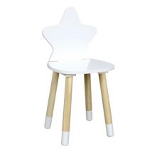 Chaise enfant bois (H54 cm) Etoile Blanche