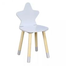 Chaise enfant bois (H54 cm) Etoile Grise