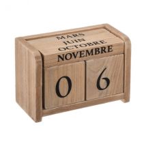 Eeuwigdurende kalender hout colonial (in het frans) Naturel
