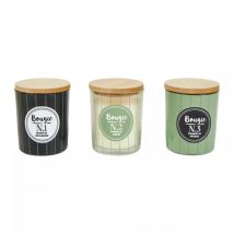Lot de 3 bougies en verre (H10 cm) Indus