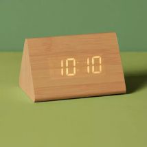 Despertador digital de madera Wake up Beige