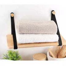 Etagère adhésive bambou (40 x H20 cm) Easy Chic Noir - meuble de salle de bain