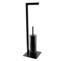 Porte-papier toilettes et brosse WC Métal Noir
