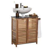 Meuble sous lavabo avec porte serviette (66 x H70 cm) Elément Acacia - meuble de salle de bain