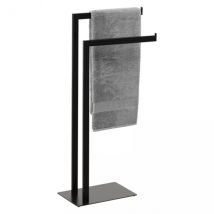 Porte-serviettes 2 barres (H81 cm) Métal Noir