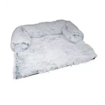 Protège canapé avec traversin Fluffy L80 cm Blanc chiné