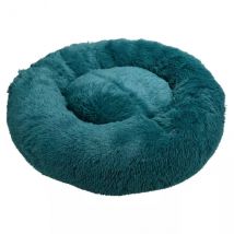 Kussen rond heerlijk knus (hond & kat) Fluffy D95 cm Petrolblauw