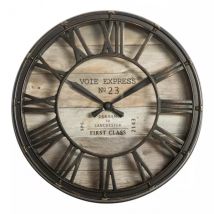 Horloge murale (D21 cm) Vintage Marron patiné