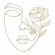Wanddekoration Visage fleuri Goldfarben