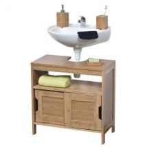Meuble dessous lavabo (60 x H70 cm) Mahé bambou - meuble de salle de bain