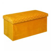 Pouf pliant double Liam Jaune ocre