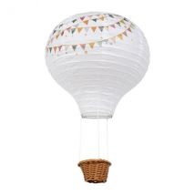 Suspension Montgolfière papier (D30 cm) Fanions Multicolore