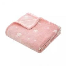 Plaid polaire phosphorescent enfant (125 x 150 cm) Voie lactée Rose