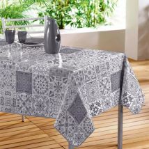 Nappe rectangulaire toile cirée (140 x 240 cm) Persanne Grise