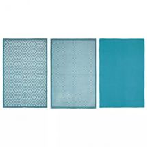 Lot de 3 torchons Geom Bleu canard