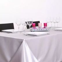 Nappe de Noël rectangulaire (140 x 240 cm) Satin Argent