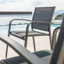 Fauteuil de jardin aluminium empilable Murano Gris anthracite