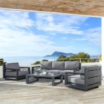 Salon de jardin aluminium 5 places Elba Gris anthracite