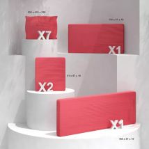 Housses de coussin de remplacement pour salon de jardin Calvi 7 places - Rouge