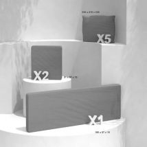 Lot de coussins de remplacement pour salon de jardin Calvi 5 places - Gris foncé