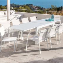 Tavolo da giardino rettangolare allungabile 12 posti Alluminio Murano (320 x 100 cm) - Bianco