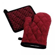 Gant et manique coton recyclé Cuisiline Bordeaux